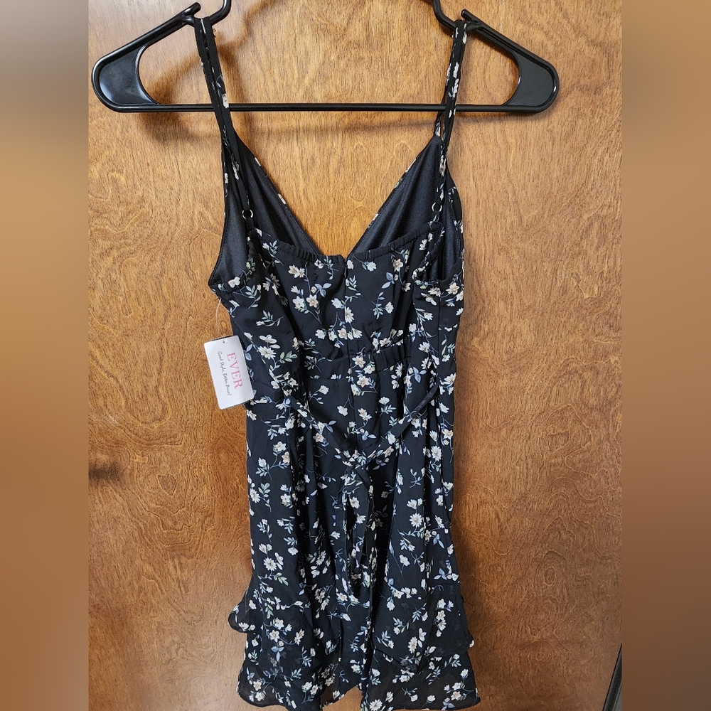 Floral Black Midi Dress